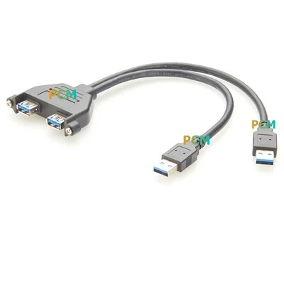 Dobbeltport USB 3.0 Et kabel til frontplade montering