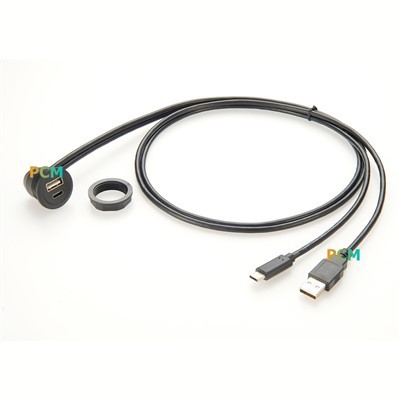 Panelmonteret USB-C USB-A han-til-hun-forlængerkabel