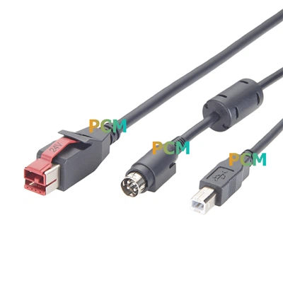 Strømforsynet USB til USB-B Hosiden 4Pin 24V strømkabel